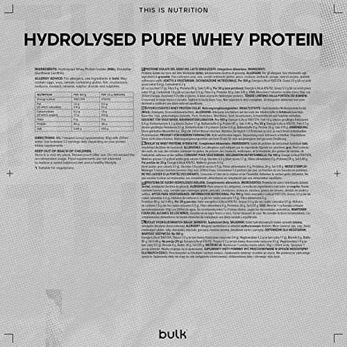 Bulk Hydrolysed Whey Protein Isolate, Protein Shake, Unflavoured, 500 g, Packaging May Vary BulkBuy Supplements Australia
