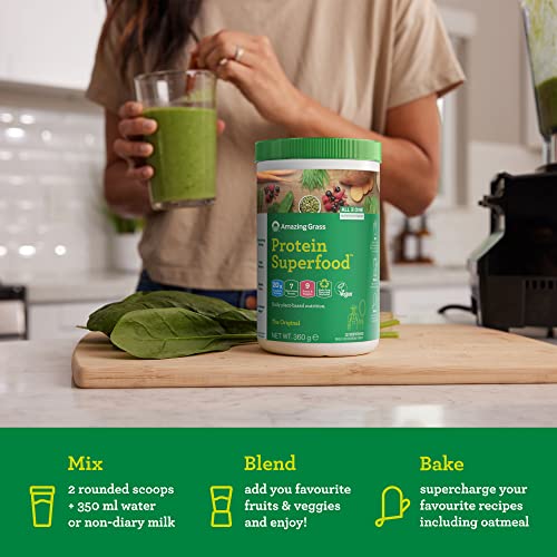 Amazing Grass Protein Superfood, Organic Vegan Protein Powder with Fruit and Vegetables Amazing GrassBuy Supplements Australia
