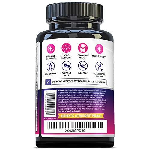 Myo-Inositol D-Chiro Women's Hormone Balance Supplement - 40:1 Myo-Inositol & D-ChiroInositol Blend with DIM for Hormone Balance for Women - Health Vitamins for Skin, Energy, & Cycle Support (1 Month) VitauthorityBuy Supplements Australia