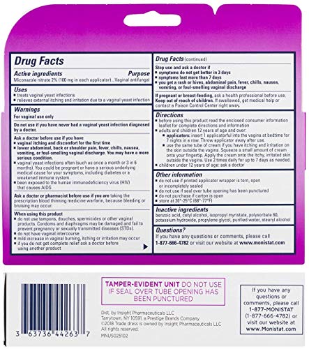 Monistat 7-Day Yeast Infection Treatment | Cream with Disposable Applicators MonistatBuy Supplements Australia