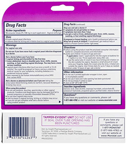 Monistat 7-Day Yeast Infection Treatment | Cream with Disposable Applicators MonistatBuy Supplements Australia