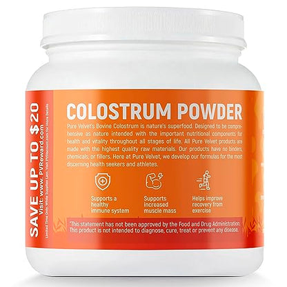 Pure Velvet Colostrum Powder for Gut Health, Bloating, Hair Growth, Immune Support Pure VelvetBuy Supplements Australia
