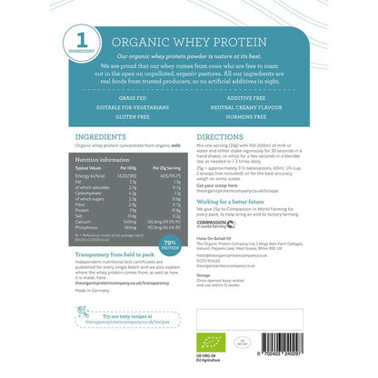 The Organic Protein Co. - Pure Unflavoured Organic Whey Protein Powder | SOYA & Gluten Free w The Organic Protein CompanyBuy Supplements Australia