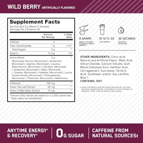 Optimum Nutrition Amino Energy - Pre Workout with Green Tea, BCAA, Amino Acids Optimum NutritionBuy Supplements Australia