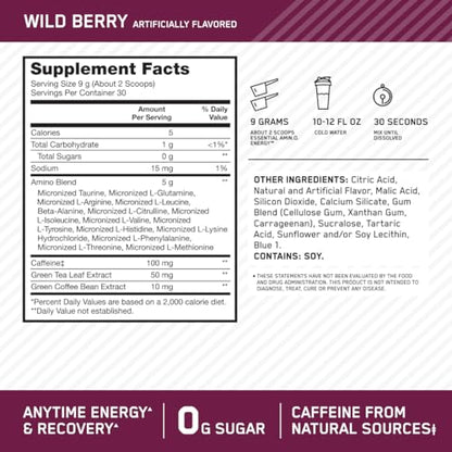 Optimum Nutrition Amino Energy - Pre Workout with Green Tea, BCAA, Amino Acids Optimum NutritionBuy Supplements Australia