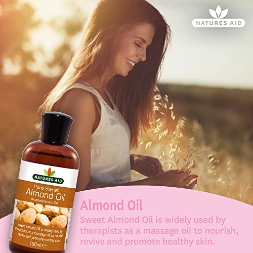 Natures Aid Almond Oil, Pure, Sweet Almond Oil, Massage Oil, Suited to Dry, Sensitive Skin natures aidBuy Supplements Australia