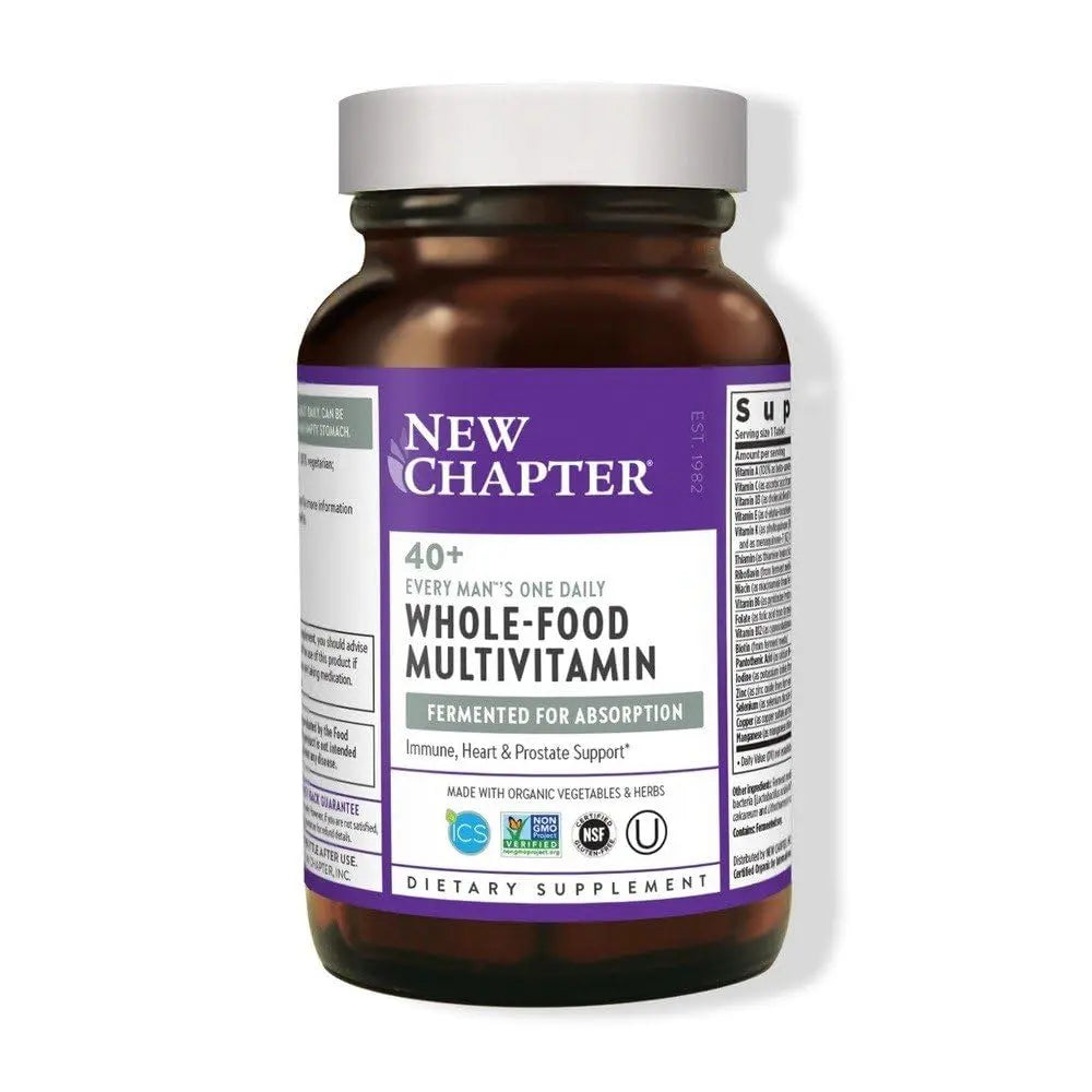 New Chapter Men's Multivitamin, Every Man's One Daily 40+, Fermented with Probiotics + Saw Palmetto + B Vitamins + Vitamin D3 + Organic New Chapter