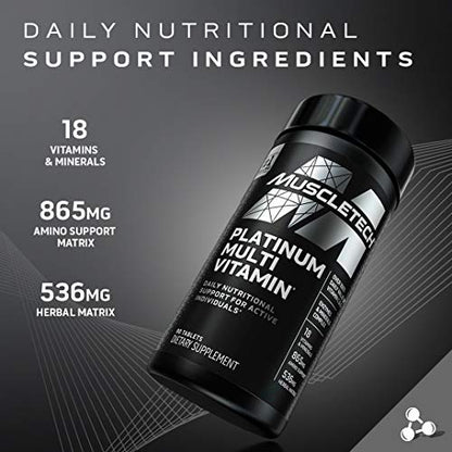 MuscleTech Platinum Multivitamin for Immune Support 18 Vitamins & Minerals Vitamins A MuscleTechBuy Supplements Australia