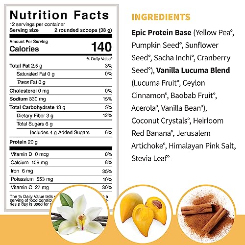 Sprout Living Epic Protein Vanilla Lucuma, 454 g Sprout LivingBuy Supplements Australia