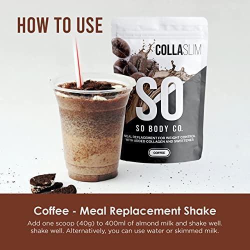 CollaSlim, Meal Replacement Shake with Added Collagen, Vitamins and Minerals, 800g, Balanced Meal Shake, Healthy Shake, Coffee Diet Shake. So Body CoBuy Supplements Australia
