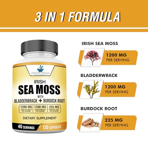 American Standard Supplements Irish Sea Moss 1200mg, Bladderwrack 1200mg American Standard SupplementsBuy Supplements Australia