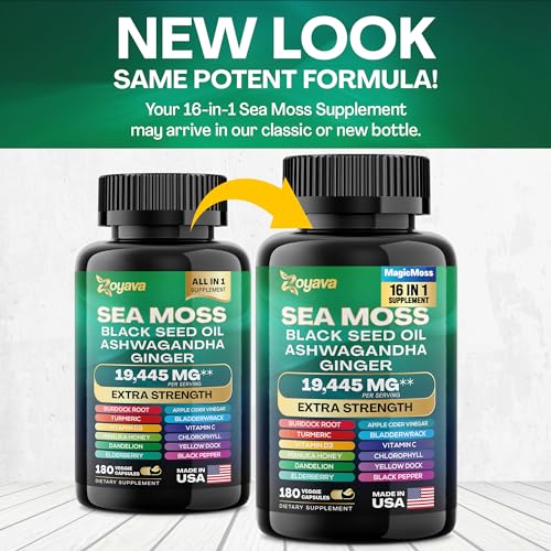 Sea Moss 7000mg Black Seed Oil 4000mg Ashwagandha 2000mg Turmeric 2000mg ZoyavaBuy Supplements Australia