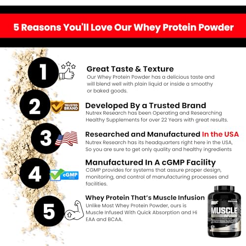 Nutrex Research Whey Protein Powder, Vanilla Muscle Infusion Whey Isolate w/EAA Nutrex ResearchBuy Supplements Australia