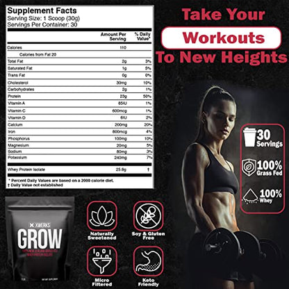 Xwerks Grow 100% New Zealand Grass-Fed Whey Protein - 25g of Pure Isolate Protein XwerksBuy Supplements Australia