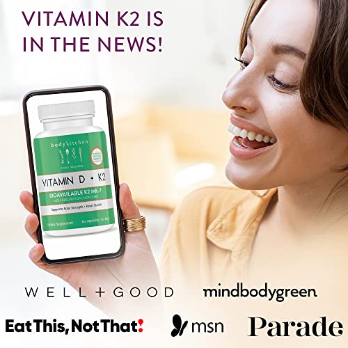 Body Kitchen Vegan Plant-Based Vitamin D3 + K2 (MK7) Supplement, Bone and Heart Body KitchenBuy Supplements Australia