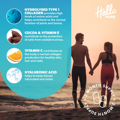 Marine Collagen Capsules - 1855mg - 120 Capsules - Enriched with Hyaluronic Acid & Vitamins C & E Hello PureBuy Supplements Australia