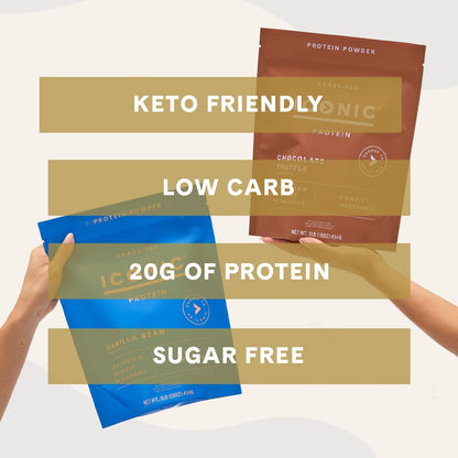 ICONIC Protein Powder, Chocolate Truffle - Sugar Free, Low Carb Protein Powder - Lactose Free, Gluten Free, Non-GMO - 20g Grass Fed Whey & Casein Protein