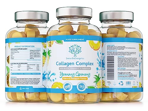 Collagen Complex - 90 Natural Pineapple Flavour Chewable Yummy Gummies swiss bioenergeticsBuy Supplements Australia