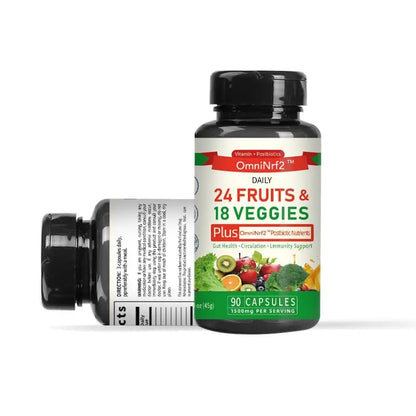OmniNrf2 Postbiotic Supplement Capsules for Gut Health, Superfood with 24 Fruits & 18 Veggies & Fermented Herbal Plants, 90 Capsules for Antioxidant Support OmniNrf2Buy Supplements Australia