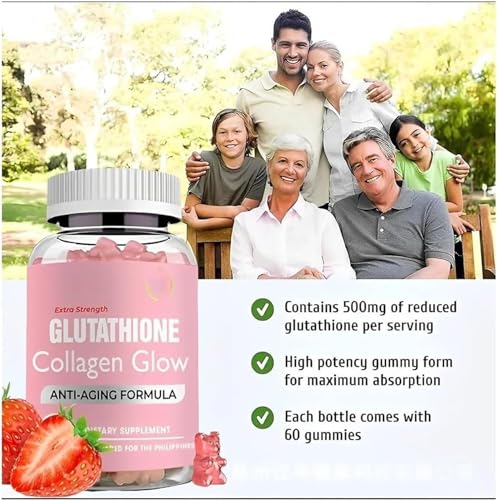 Glutathione Collagen Gummies,Glutathione Collagen Glow Gummies for Dark Spot,60 Pieces PelinuarBuy Supplements Australia
