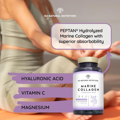 Marine Collagen with Hyaluronic Acid for Skin Care, Hair Care, Joints. Magnesium, Vitamin C. Hydrolysed Collagen Supplements N2 Natural NutritionBuy Supplements Australia