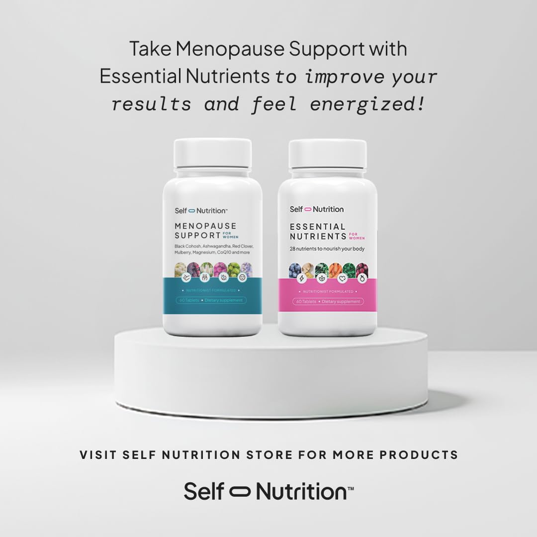 SELF NUTRITION Menopause Support for Women -All-Natural, Hormone-Free Perimenopause & Menopause Support. Unique Blend for Hot Flashes, Mood, Energy, Sleep & More. Vegan, Gluten-Free, 60 Capsules. SELF NUTRITIONBuy Supplements Australia