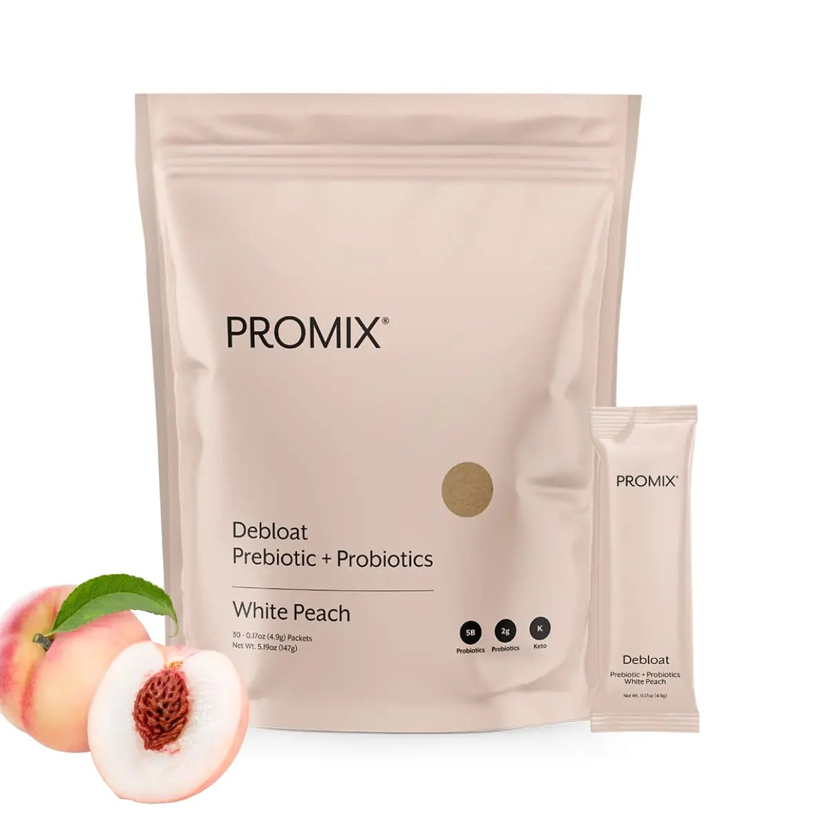 ProMix Nutrition Debloat Prebiotics and Probiotics, Bloating Relief for Women, Gut Cleanse Detox for Men and Immune Support - White Peach - 30 Servings (Pack of 30) ProMix NutritionBuy Supplements Australia
