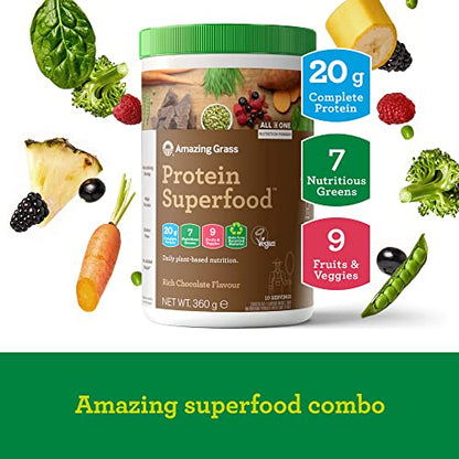 Amazing Grass Protein Superfood, Organic Vegan Protein Powder with Fruit and Vegetables Amazing GrassBuy Supplements Australia