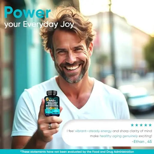 Adndale NAD Supplement. Longevity Formula with Liposomal NAD+, Trans Resveratrol, Urolithin-A, Berberine, CoQ10. NMN Supplement Alternative. 90 Count AdndaleBuy Supplements Australia