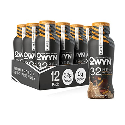 Pro Elite Vegan Plant-Based High Protein Keto Shake, No Nut Butter Cup, Zero Sugar