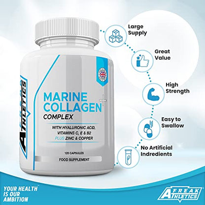 Marine Collagen 1000mg - Type 1 Hydrolysed Collagen - Enhanced with Hyaluronic Acid, Vitamin C Freak AthleticsBuy Supplements Australia