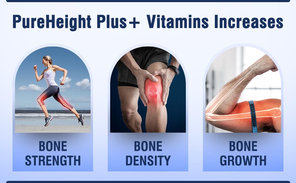 Height Growth Vitamins Grow Taller - Increase Bone Strength Bone Density Bone Growth PURE BIOTECHNOLOGIESBuy Supplements Australia