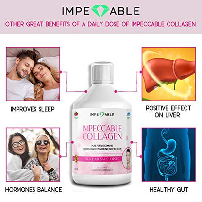 IMPECCABLE Collagen 10.000mg hydrolyzed Sugar Free Liquid Marine Collagen | Supplements for Women and Men ImpeccableBuy Supplements Australia