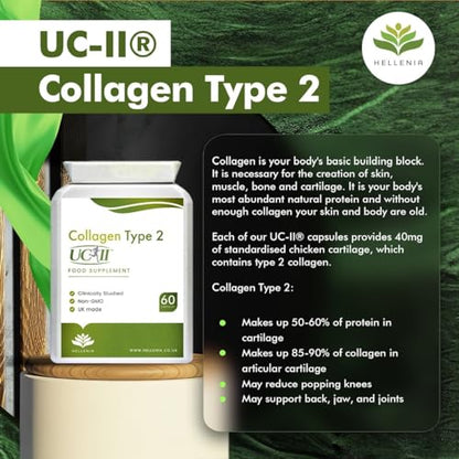 UC-II® Collagen Type 2-40mg - 60 Capsules | Joint Support | Manufactured in The UK HelleniaBuy Supplements Australia