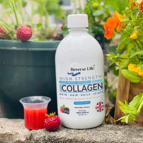 Reverse Life Marine Collagen Liquid Supplement Drink - High-Strength 10,000mg Hydrolysed Peptide Infused Reverse LifeBuy Supplements Australia
