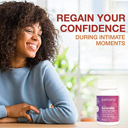 Pelvana Boric Acid Suppositories for Women 30 - for Vaginal pH Balance, Odor Control, Itching, & Discharge PelvanaBuy Supplements Australia