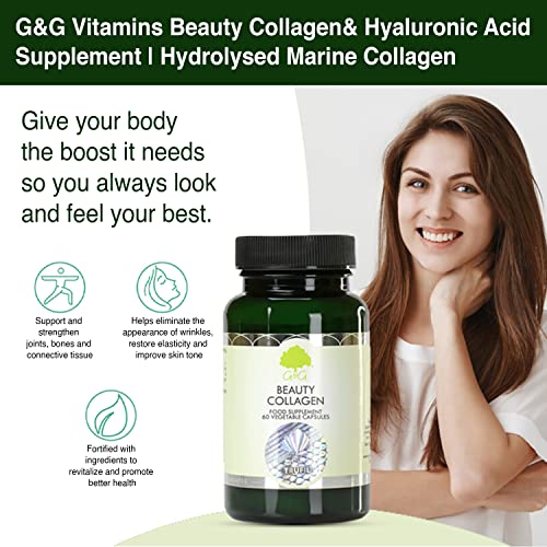 Beauty Collagen | Collagen & Hyaluronic Acid Supplement | 60 Capsules | Hydrolysed Marine Collagen G&G VitaminsBuy Supplements Australia