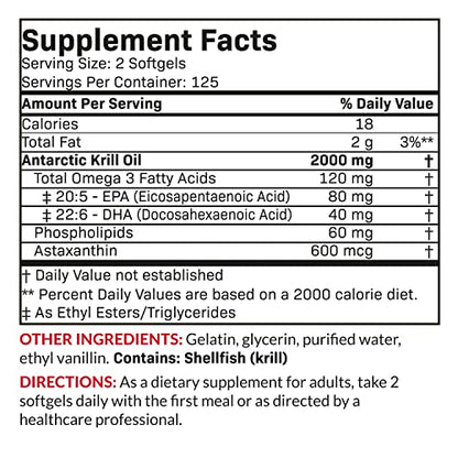 Futurebiotics Antarctic Krill Oil 2000mg with Astaxanthin, Omega-3s EPA, DHA and Phospho FuturebioticsBuy Supplements Australia