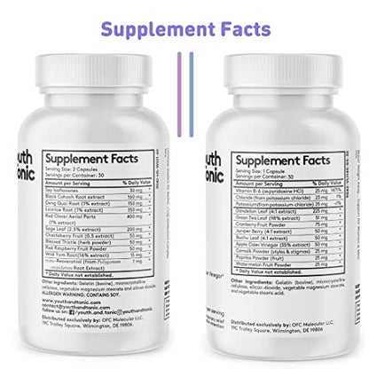 Youth & Tonic PMS & Menopause Bloating Relief Duo – Support for Puffiness, Hormonal Balance & Fluid Retention – Her Hormone Balance + Water Weight Away Natural Herbs for Women, 90 Capsules Youth & TonicBuy Supplements Australia
