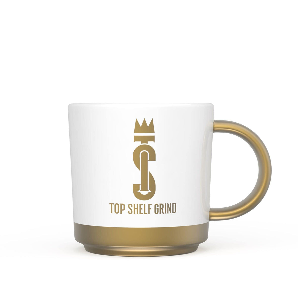 Top Shelf Grind Coffee Mug - The Prosperity Cup (Drink & Grow Rich) - White & Gold Join Top Shelf GrindBuy Supplements Australia