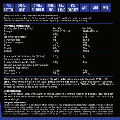 Out Angled Whey Excel Pro Whey Protein Powder Vanilla Flavour, 2kg, 66 Servings, High Protein Powder OUT ANGLEDBuy Supplements Australia