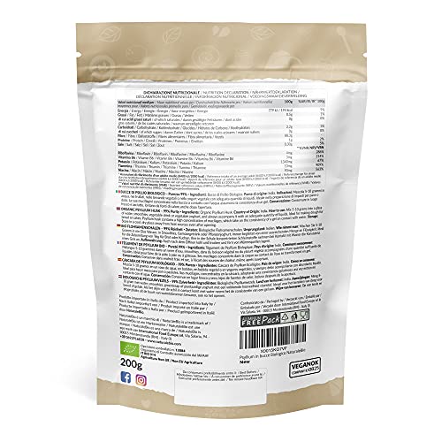 Organic Psyllium Husk - 99% Purity - 200g. Pure & Natural Psyllium Seed Husks NaturaleBioBuy Supplements Australia