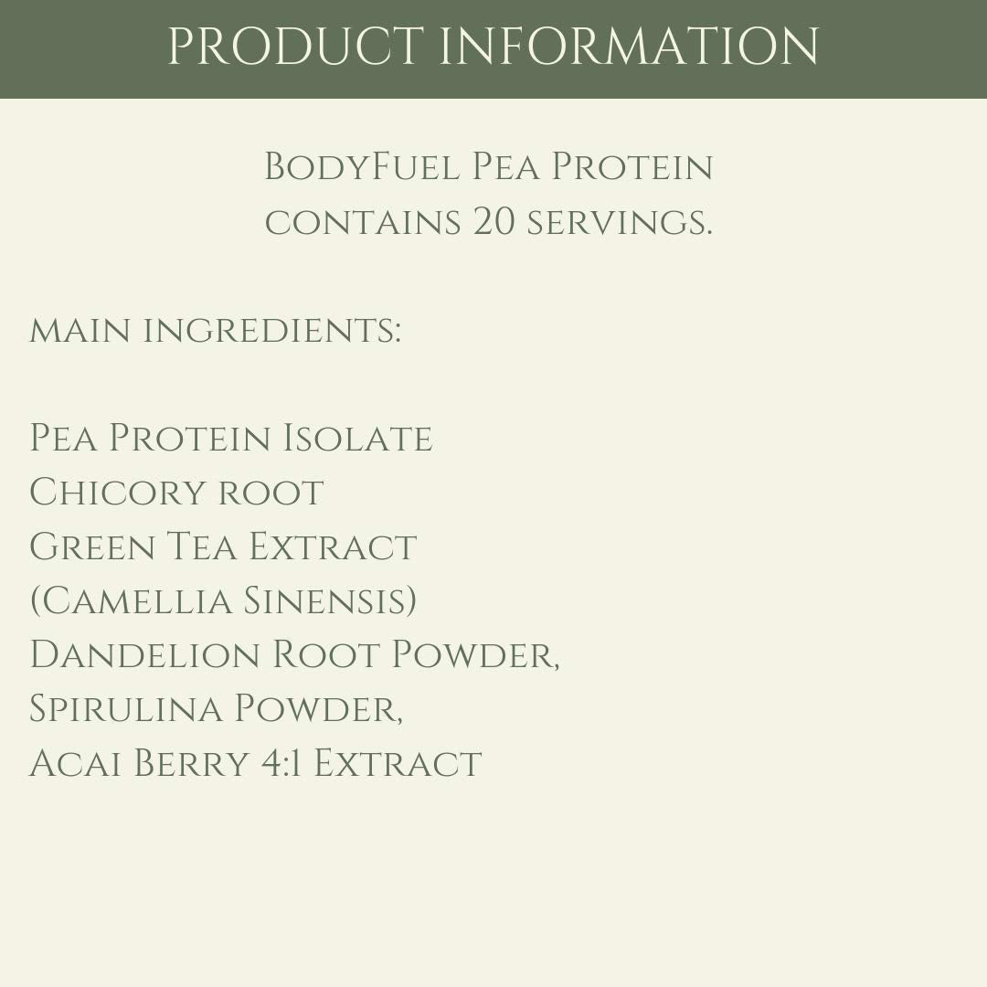 Complementary Supplements - BodyFuel Hypoallergenic Pea Protein Isolate Powder Plus Phytonutrients Complementary SupplementsBuy Supplements Australia