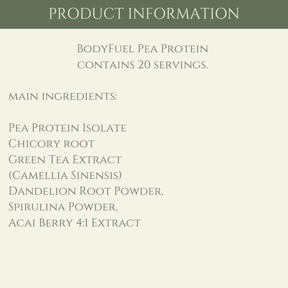 Complementary Supplements - BodyFuel Hypoallergenic Pea Protein Isolate Powder Plus Phytonutrients Complementary SupplementsBuy Supplements Australia