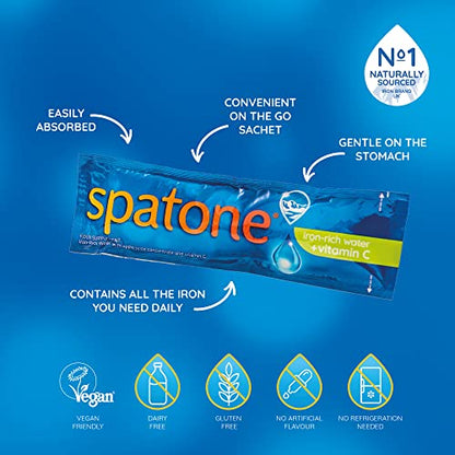 Spatone Natural Liquid Iron Supplement, Apple Flavour With Vitamin C (28 Sachets) SpatoneBuy Supplements Australia