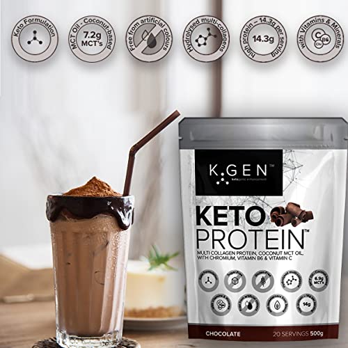 K-GEN™ Keto Collagen Protein Powder Natural Multi Collagen Chocolate Blend, Coconut MCT Vitamin C+B6 K GEN ketogenic enhancementBuy Supplements Australia
