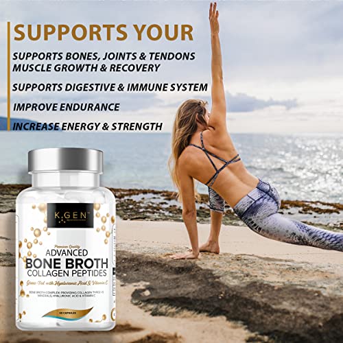 Pure Bone Broth Collagen Supplement Capsules Grass Fed Advanced Blend of Multi Collagen K GEN rejuvenation nutritionBuy Supplements Australia