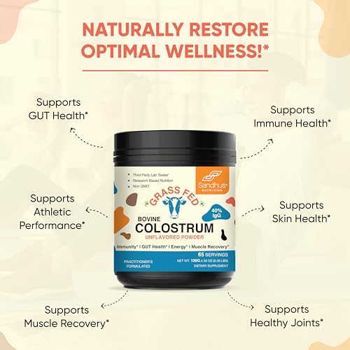 Sandhu's Pure Bovine Colostrum Powder Supplement for Humans |𝟰𝟬% 𝗜𝗴𝗚 Highly Sandhu'sBuy Supplements Australia