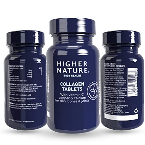 Higher Nature - Collagen Tablets - Hydrolysed Marine Collagen - Vitamin C - Calcium for Bone Support HIGHER NATUREBuy Supplements Australia