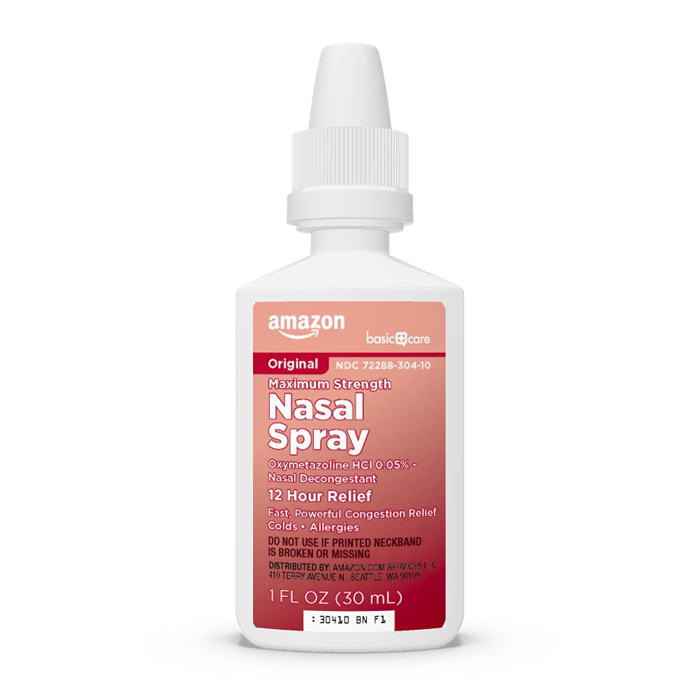 Amazon Basic Care Maximum Strength 12 Hour Nasal Spray, Oxymetazoline HCl Solution, Sinus Pressure Relief, Cold and Allergy Medicine, Decongestant, 1 fl oz (Pack of 1) Amazon Basic Care buy supplements Au